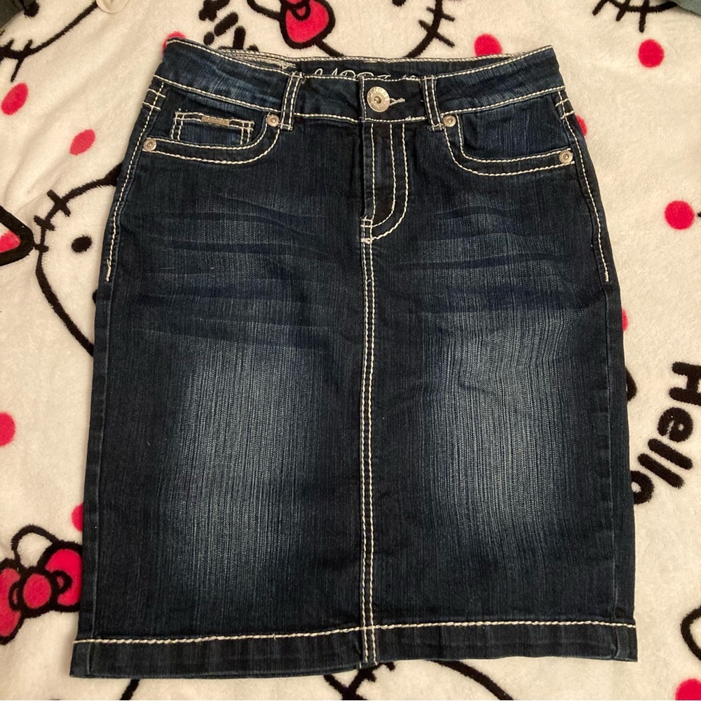 Dark Wash Y2K Denim Skirt